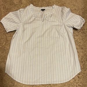 Talbot short sleeve white and blue stripes top